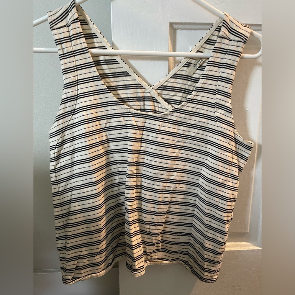 Madewell cream and black striped, cropped tank!